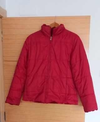 Anorak reversible rojo mujer
