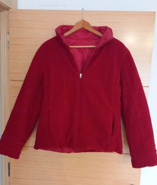Anorak reversible rojo mujer