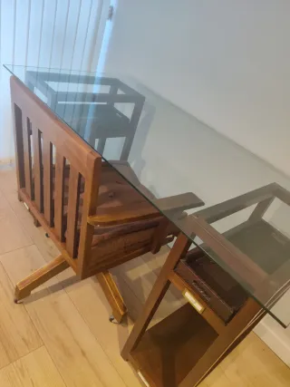 Escritorio Banak con Silla y Cristal