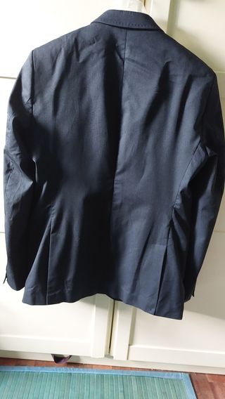 Traje Zara Azul marino a rayas