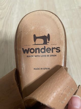 Sandalias Wonders Verano Cuña Piel Naranja