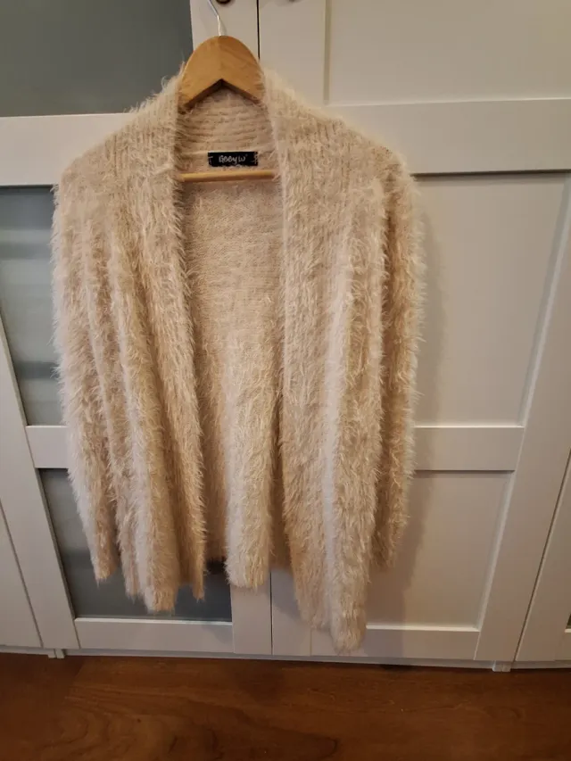 Abrigo pelo Booylu beige talla única