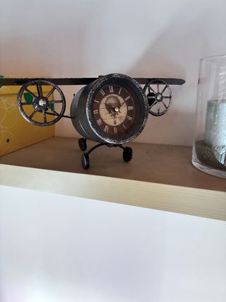 Reloj Avión Decoración Metal y Cristal