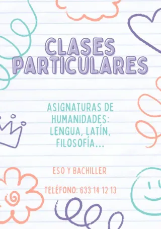 CLASES PARTICULARES.
SECUNDARIA Y BACHILLER.