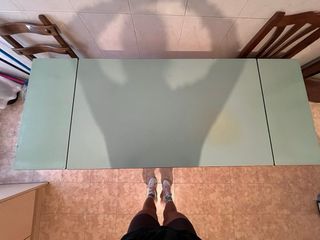 Mesa de cocina extensible verde