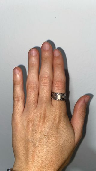 Anillo plata piedra blanca ajustable