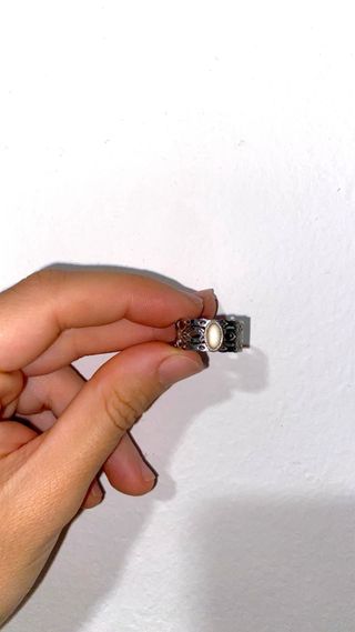 Anillo plata piedra blanca ajustable