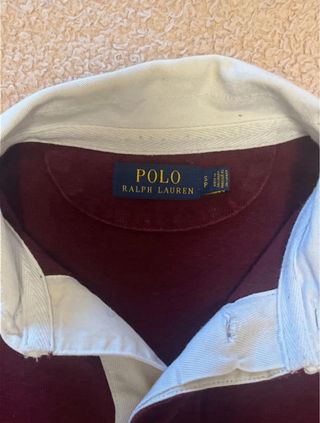Elegante Polo Ralph Lauren Camisa Manga Larga Roja