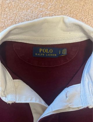Elegante Polo Ralph Lauren Camisa Manga Larga Roja