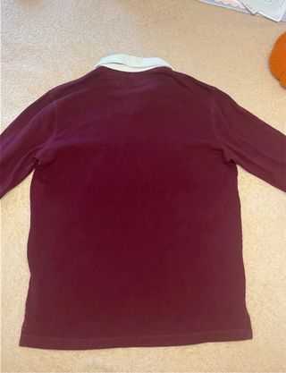 Elegante Polo Ralph Lauren Camisa Manga Larga Roja