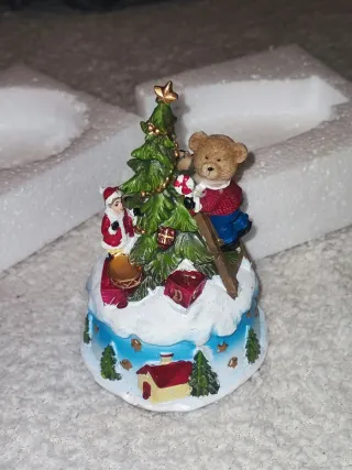 Carillon Natale Orsetto e Babbo Natale