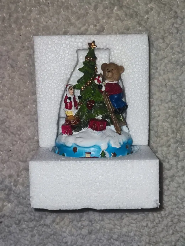 Carillon Natale Orsetto e Babbo Natale