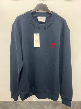 Felpa Ami Paris blu con cuore rosso