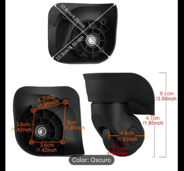 Lote 3 ruedas para maleta