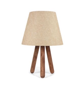 Lámpara de mesa tela y madera