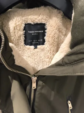 Parka Zara Mujer Talla L Verde olivs