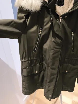 Parka Zara Mujer Talla L Verde olivs