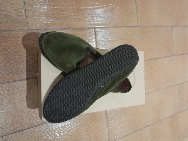 Zapatillas de terciopelo verde