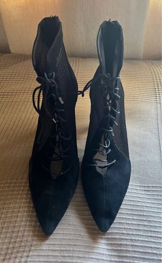 Botines Zara Tacón Suede Malla