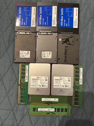 Discos duros SSD Kingston, SK hynix, Samsung, WD