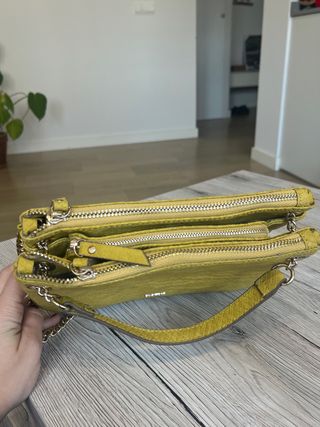 Bolso Parfois Mostaza Piel Serpiente