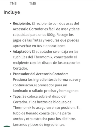 Accesorio Cortador de Thermomix TM6