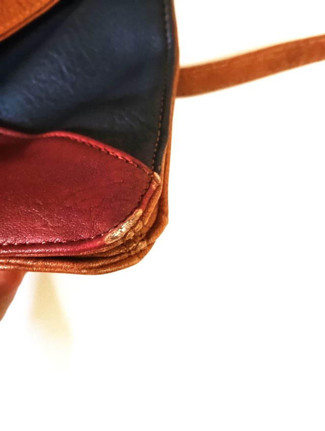 Bolso bandolera de cuero multicolor