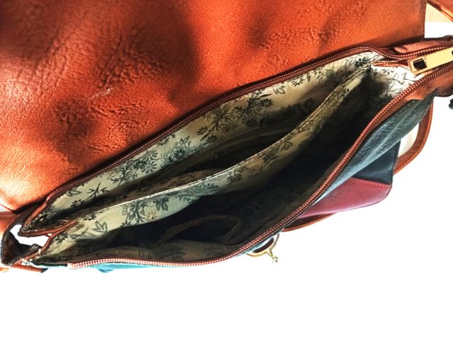 Bolso bandolera de cuero multicolor