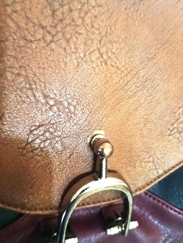 Bolso bandolera de cuero multicolor