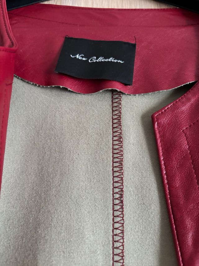 Giacca similpelle rossa