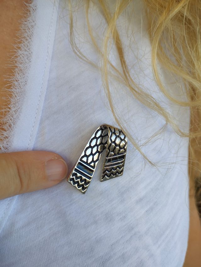 Pin broche kufiya bufanda Palestina de Acero