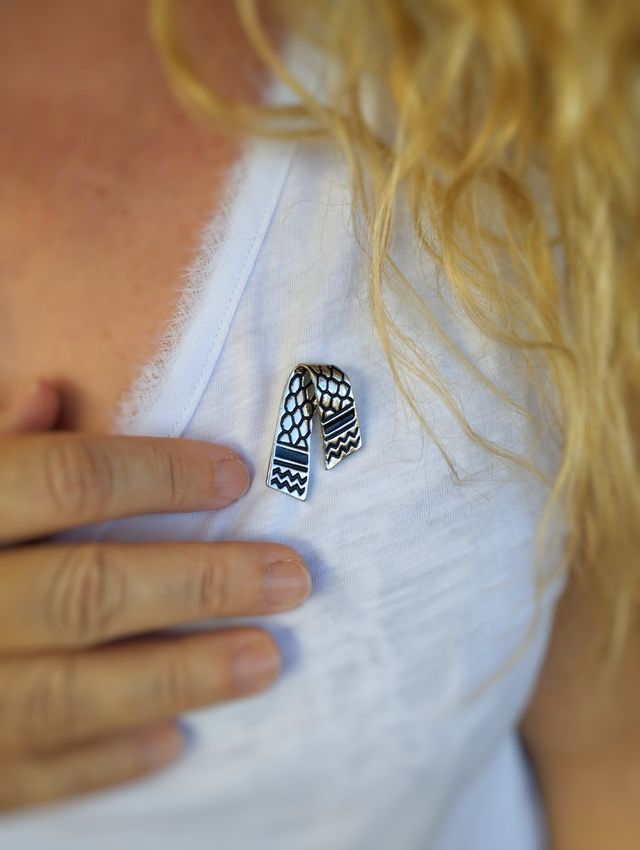 Pin broche kufiya bufanda Palestina de Acero