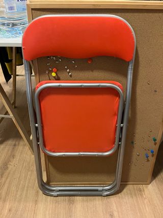 Silla Plegable Roja y Plateada