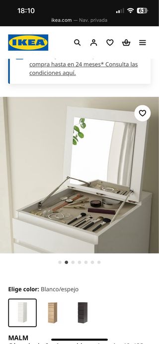 Cómoda 6 cajones Malm con espejo