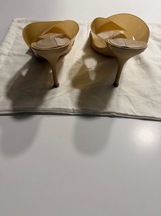 Sandalias Vinilo Zara Beige