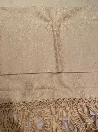 Pañolón seda Camilo Miralles beige/dorado