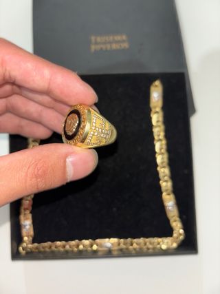 Conjunto Versace Cadena y Anillo Oro