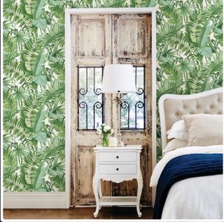 Papel pintado hojas tropicales 4 rollos