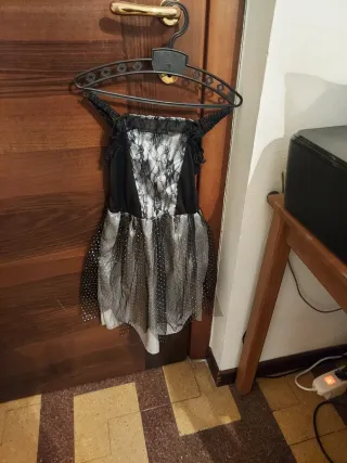 Costume Halloween Bambina Nero Argento