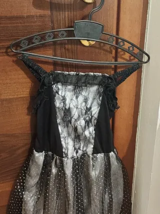 Costume Halloween Bambina Nero Argento