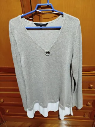 Blusa dorada y blanca El Corte Inglés