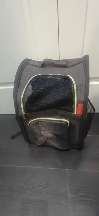 Zaino porta animali Gluckpet grigio/nero