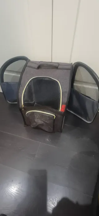 Zaino porta animali Gluckpet grigio/nero