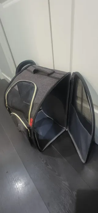 Zaino porta animali Gluckpet grigio/nero