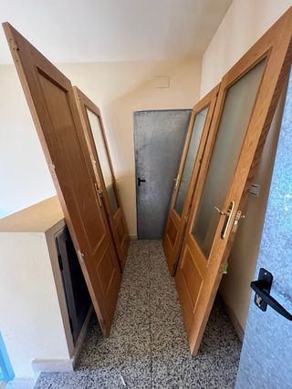 Puertas de madera con cristal y puertas lisas 