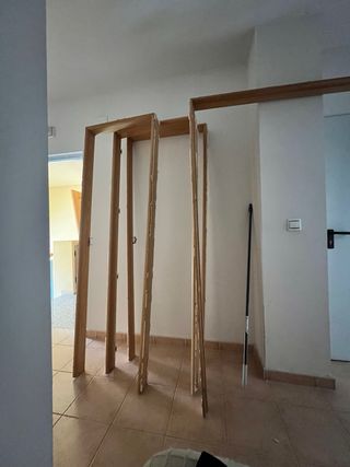 Puertas de madera con cristal y puertas lisas 