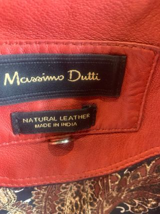 Cazadora Piel Massimo Dutti Roja
