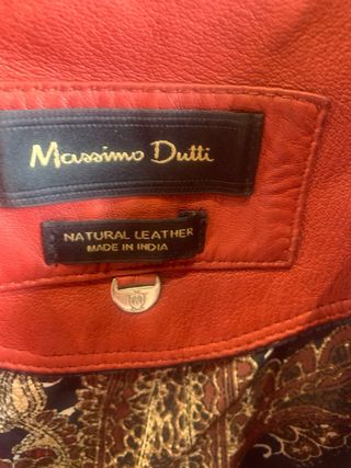 Cazadora Piel Massimo Dutti Roja
