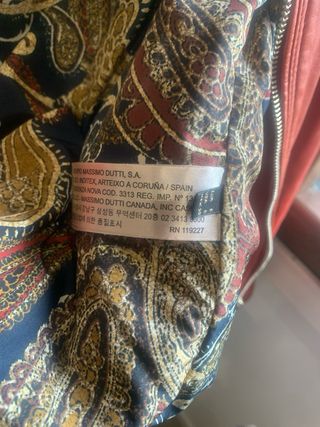 Cazadora Piel Massimo Dutti Roja