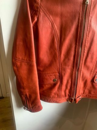 Cazadora Piel Massimo Dutti Roja